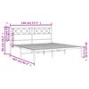 vidaXL Metal Bed Frame without Mattress with Headboard White 140x200cm
