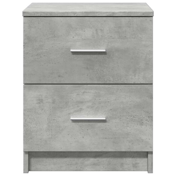 vidaXL Bedside Cabinet with 2 Drawers Concrete Grey 40x36x50 cm