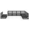vidaXL 9 Piece Garden Lounge Set Black Solid Pinewood