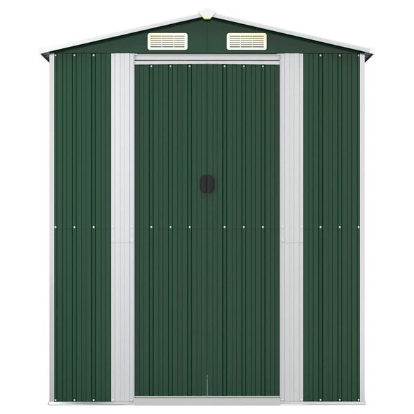 vidaXL Garden Shed Green 192x108x223 cm Galvanised Steel