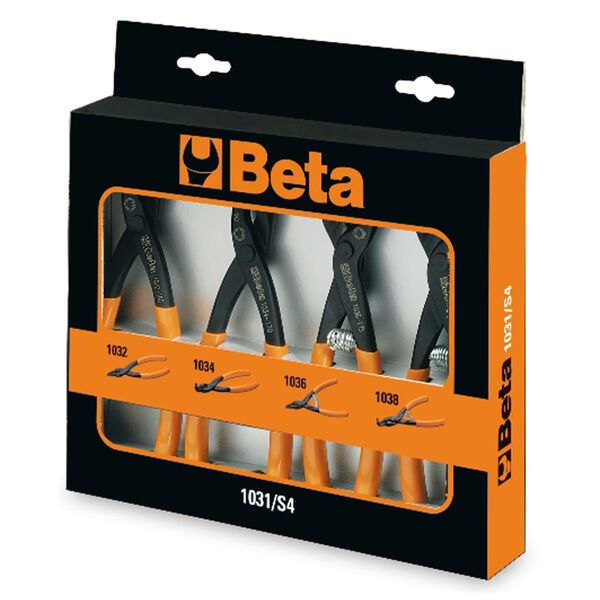 Beta Tools 4 Piece Butt-ended Circlip Pliers Set 1031/S4