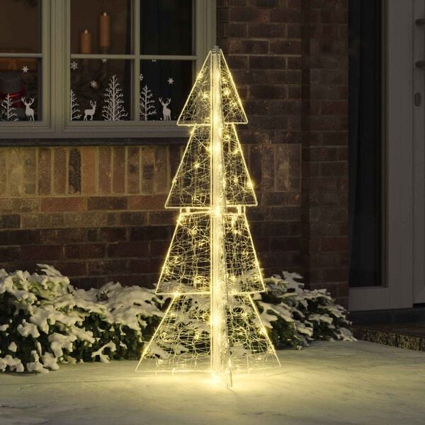 vidaXL Christmas Tree with 100 LEDs Warm White 120 cm Acrylic