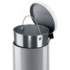 Hailo Pedal Bin Solid M 12L Silver with Galvanized Inner Bin