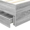 vidaXL Bed Frame with Drawer Grey Sonoma 75 x 190 cm Engineered Wood