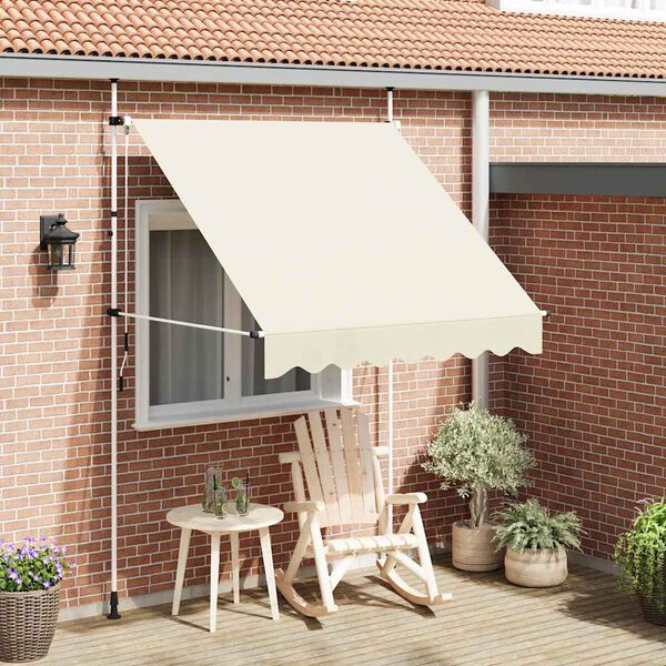 vidaXL Manual Retractable Awning 200 cm Cream