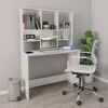 vidaXL Desk with Shelf High Gloss White 110x45x157 cm Engineered Wood