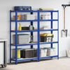 vidaXL 5-Layer Storage Shelves 2 pcs Blue Steel&Engineered Wood