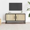 vidaXL TV Cabinet Sonoma Oak 80x34.5x40 cm Engineered Wood and Metal