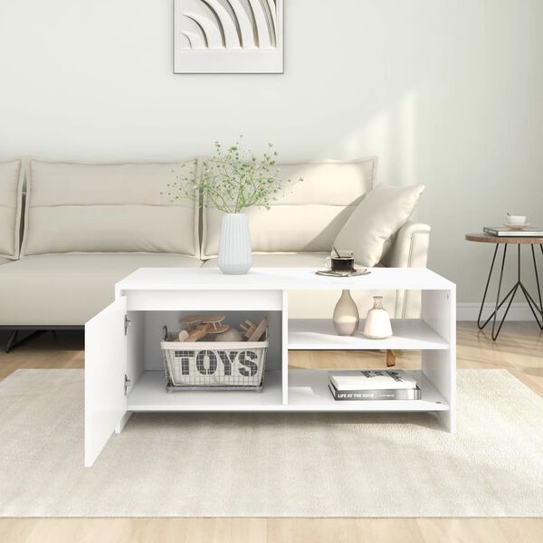 vidaXL Coffee Table White 102x50x45 cm Engineered Wood