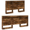 vidaXL Storage Headboard with Shelf Smoked Oak 160 cm Engineered Wood