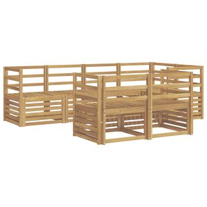 vidaXL Outdoor Sofa Set 7 pcs White Solid Acacia Wood
