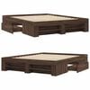 vidaXL Bed Frame without Mattress Brown Oak 150x200 cm King Size Engineered Wood