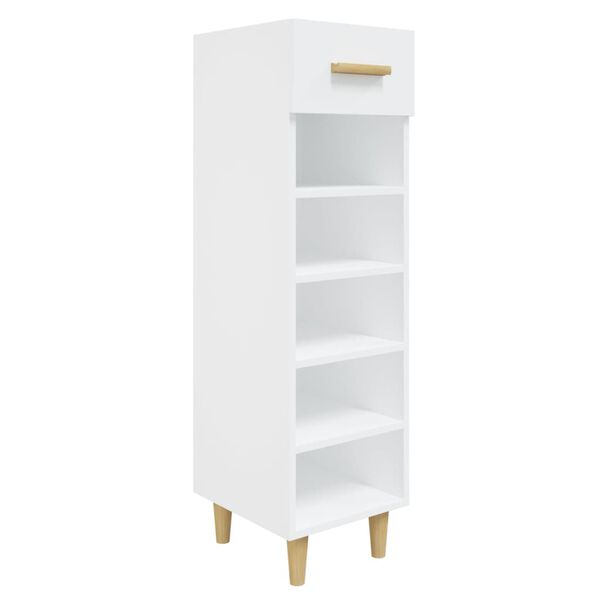 vidaXL Shoe Cabinet High Gloss White 30x35x105 cm Engineered Wood