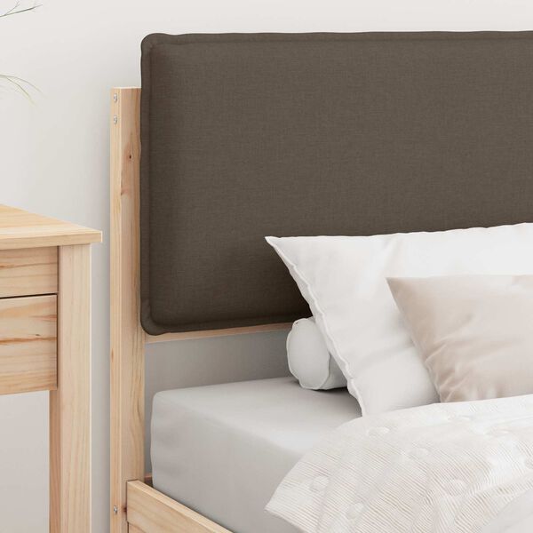 vidaXL Bed Frame with Upholstered Headboard Taupe 90 x 200 cm