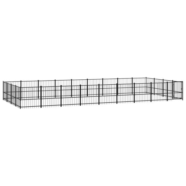 vidaXL Outdoor Dog Kennel Steel 33.87 m&sup2;
