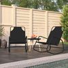 vidaXL Rocking Sun Loungers 2 pcs Black Steel and Textilene
