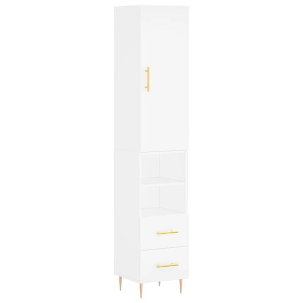 vidaXL Highboard White 34.5x34x180 cm Engineered Wood