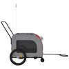 vidaXL Pet Bike Trailer Red and Grey Oxford Fabric and Iron