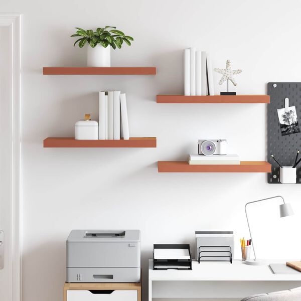 vidaXL Wall Shelf 4 pcs Red 60 x 23 x 4 cm Engineered Wood