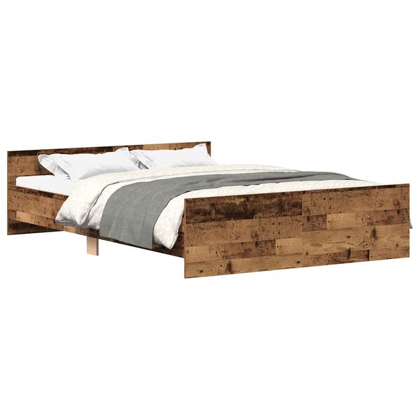 vidaXL Bed Frame without Mattress Old Wood 135x190cm Engineered Wood