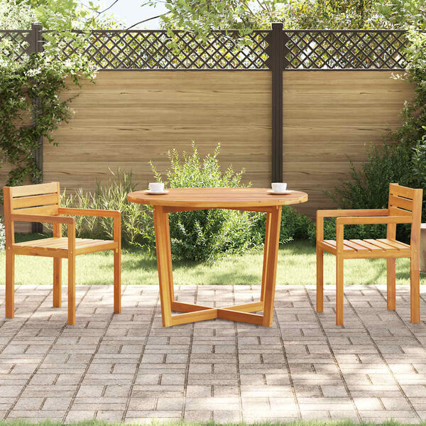 vidaXL Garden Dining Table Round Ø110x75 cm Solid Wood Acacia