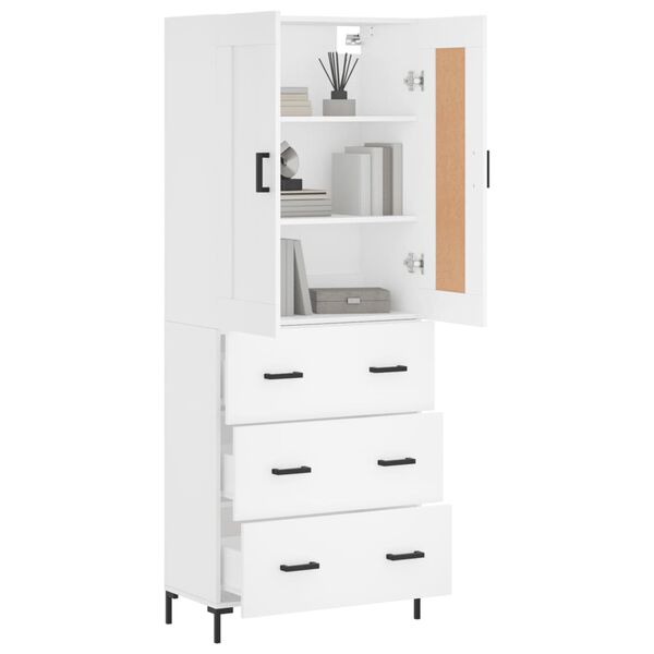 vidaXL Highboard White 69.5x34x180 cm Engineered Wood