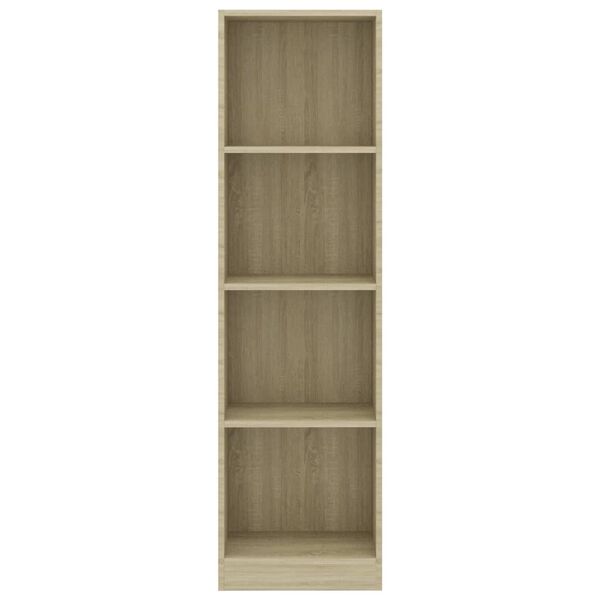 vidaXL 4-Tier Book Cabinet Sonoma Oak 40x24x142 cm Engineered Wood