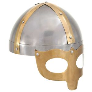 vidaXL Viking Helmet Antique Replica LARP Silver Steel