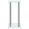 vidaXL Speaker Stands 2pcs Silver Tempered Glass 4 Pillars Design