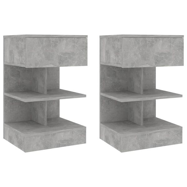 vidaXL Bedside Cabinets 2 pcs Concrete Grey 40x35x65 cm