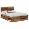 vidaXL Bed Frame with Headboard Old Wood 140 x 200 cm Solid Pine Wood