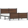 vidaXL Metal Bed Frame without Mattress Brown Oak 150x200 cm