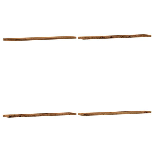 vidaXL Wall Shelves 4 pcs Old Wood 60x20x1.5 cm Engineered Wood