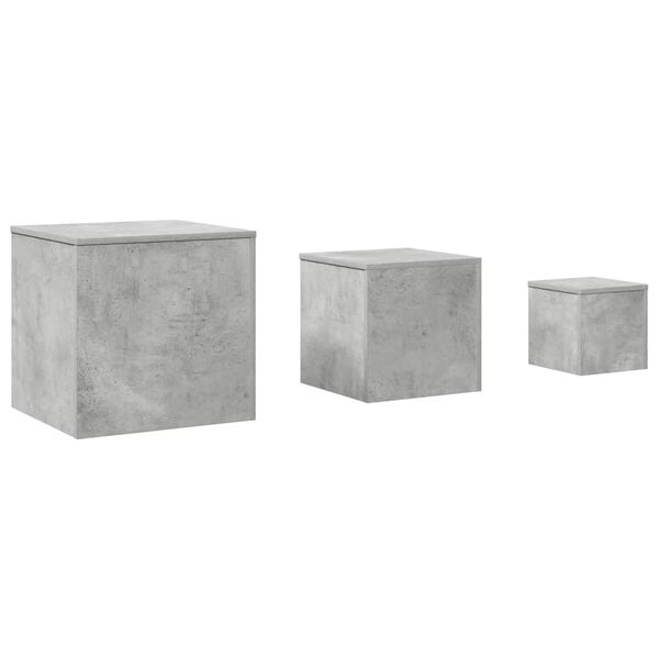 vidaXL Side Tables 3 pcs Concrete Grey Engineered Wood