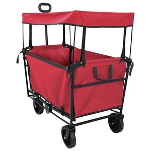vidaXL Folding Shopping Trolley with Breaks Red 105 x 56.5 x 116 cm