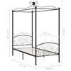 vidaXL Canopy Bed Frame without Mattress Black Metal 100x200 cm