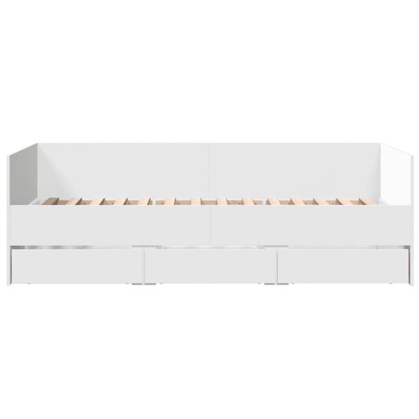 vidaXL Daybed with Drawers without Mattress White 100x200 cm