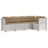 vidaXL 5-Seater Garden Sofa with Cushions Rattan Look PP White