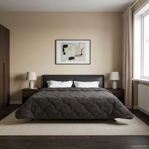 vidaXL Full Year Duvet Quilted Anthracite 200 x 220 cm