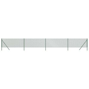 vidaXL Chain Link Fence Green 1.1x10 m