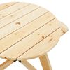 vidaXL Picnic Table for 4 Kids with Umbrella Hole Round Solid Wood Fir