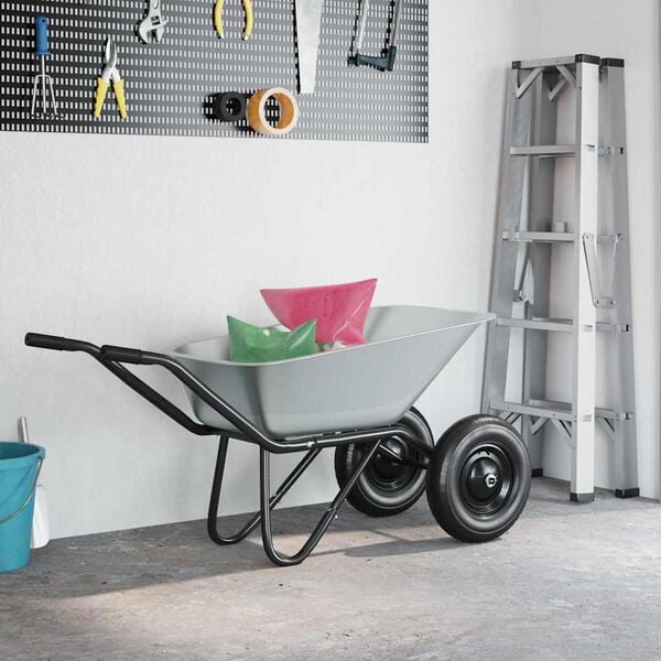 vidaXL Wheelbarrow Tray Replacement Silver 88 x 60 x 32 cm Steel