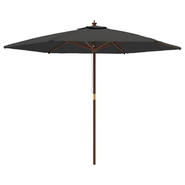 vidaXL Garden Parasol with Wooden Pole Anthracite 299x240 cm