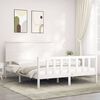 vidaXL Bed Frame without Mattress White King Size Solid Wood Pine