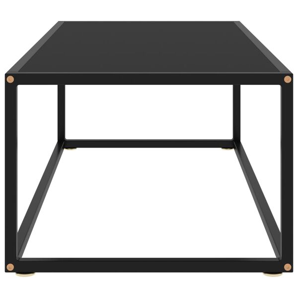 vidaXL Coffee Table Black with Black Glass 100x50x35 cm