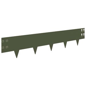 vidaXL Lawn Edging 10 pcs 100 x 20 cm Steel Olive Green