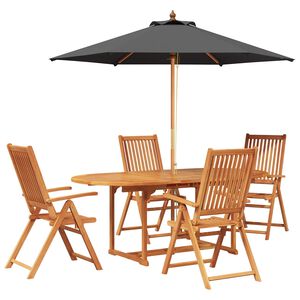 vidaXL Outdoor Dining Set with Parasol 6 pcs 4-Seaters
