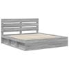 vidaXL Bed Frame Grey Sonoma 180 x 200 cm Solid Pine Wood