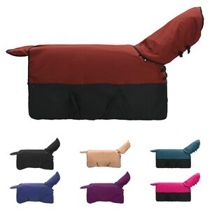 vidaXL Horse Blanket Bordeaux and Black 135 cm Polyester