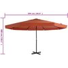vidaXL Garden Parasol with Aluminium Pole 500 cm Terracotta